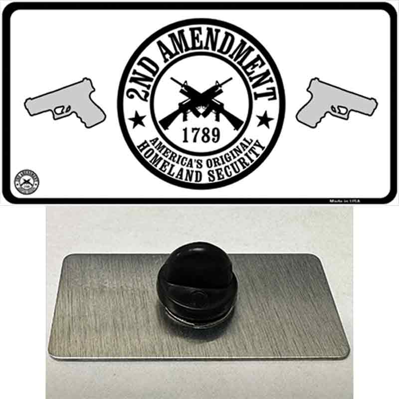 PIN-LP-4684 1.5 x 0.75 in. 2nd Amendment Novelty Rectangle Metal Hat Pin