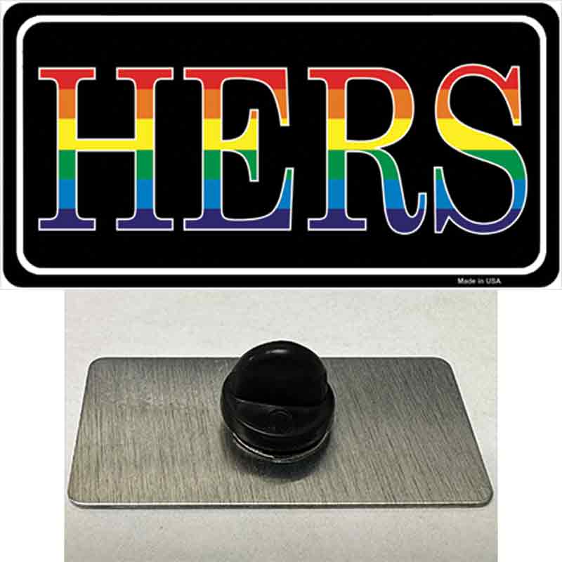 PIN-LP-4731 1.5 x 0.75 in. Hers Rainbow Novelty Rectangle Metal Hat Pin