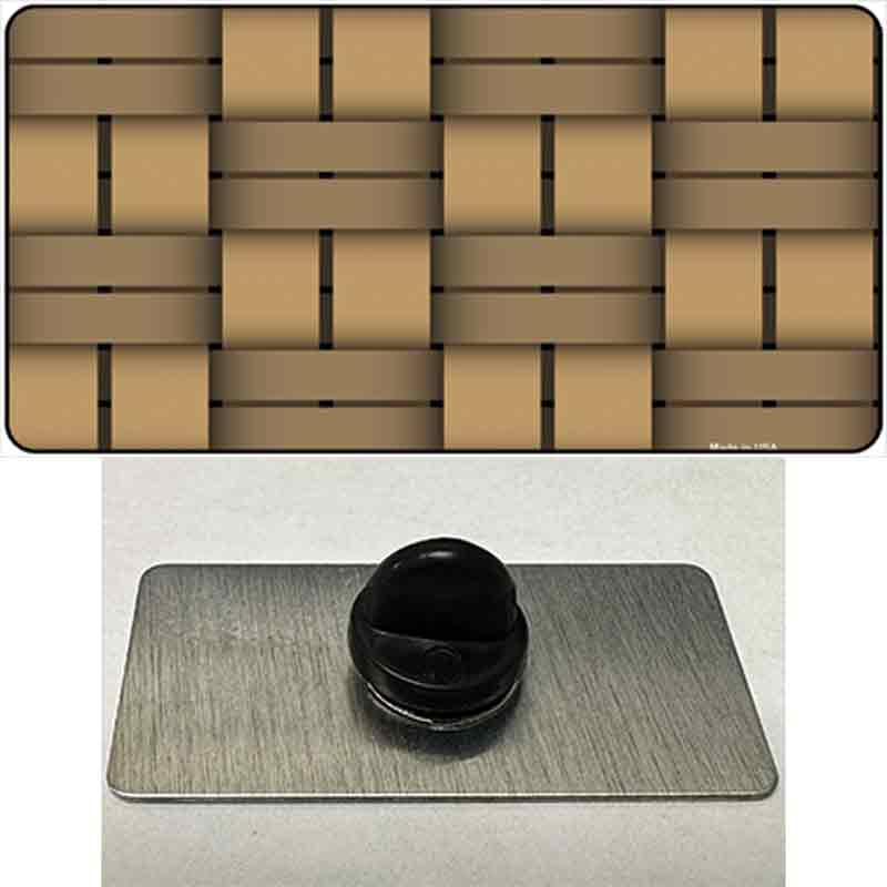 PIN-LP-5085 1.5 x 0.75 in. Weave Tan Novelty Rectangle Metal Hat Pin