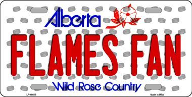 LP-10818 Flames Fan Alberta Background Novelty Metal License Plate