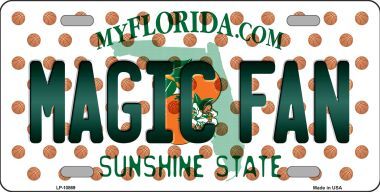 LP-10869 Magic Fan Florida Background Novelty Metal License Plate