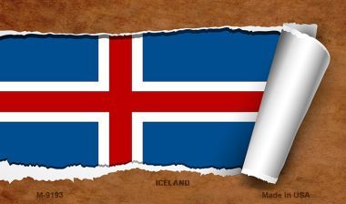 M-9193 Iceland Flag Scroll Novelty Metal Magnet