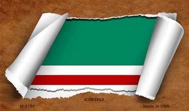 M-9194 Ichkeria Flag Scroll Novelty Metal Magnet