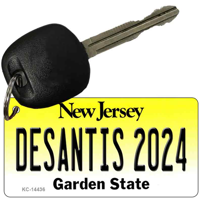 KC-14436 3 x 1.5 in. Desantis 2024 Jersey Novelty Rectangle Metal Key Chain