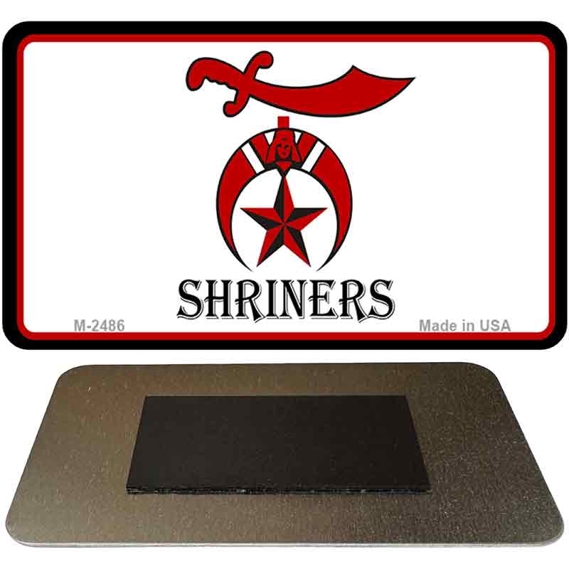 M-2486 3.5 x 2 in. Shriners Logo Novelty Rectangle Metal Magnet