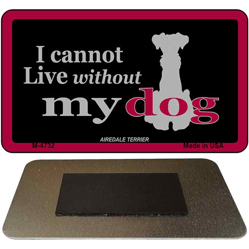 M-4732 3.5 x 2 in. Airedale Terrier Novelty Rectangle Metal Magnet