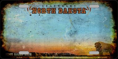 LP-9507 North Dakota Rusty Background Metal Novelty License Plate