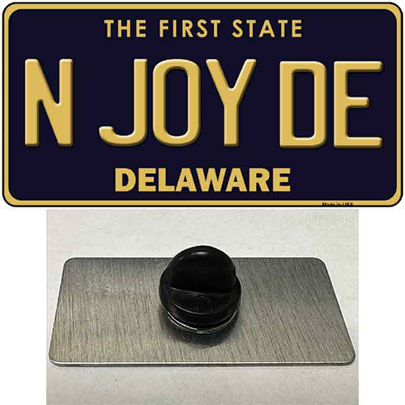 PIN-LP-6721 1.5 x 0.75 in. N Joy Delaware Novelty Rectangle Metal Hat Pin