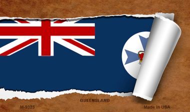 M-9323 Queenland Flag Scroll Novelty Metal Magnet