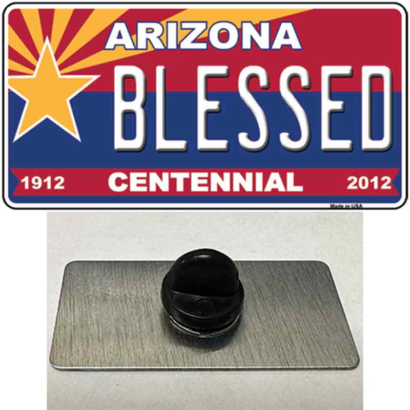PIN-LP-6818 1.5 x 0.75 in. Arizona Centennial Blessed Novelty Rectangle Metal Hat Pin