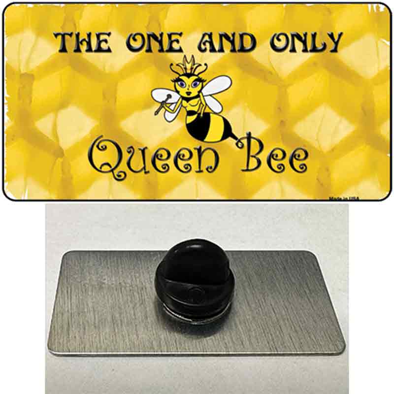 PIN-LP-6874 1.5 x 0.75 in. Queen Bee Honey Comb Novelty Rectangle Metal Hat Pin -  Smart Blonde