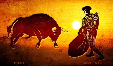 M-9490 Bullfight with Sun Novelty Metal Magnet