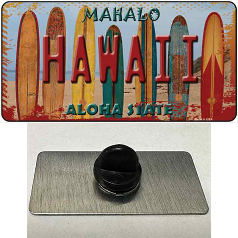 PIN-LP-7831 1.5 x 0.75 in. Hawaii Surfboards State Novelty Rectangle Metal Hat Pin