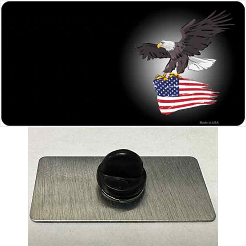 PIN-LP-7874 1.5 x 0.75 in. Eagle Flag Offset Novelty Rectangle Metal Hat Pin