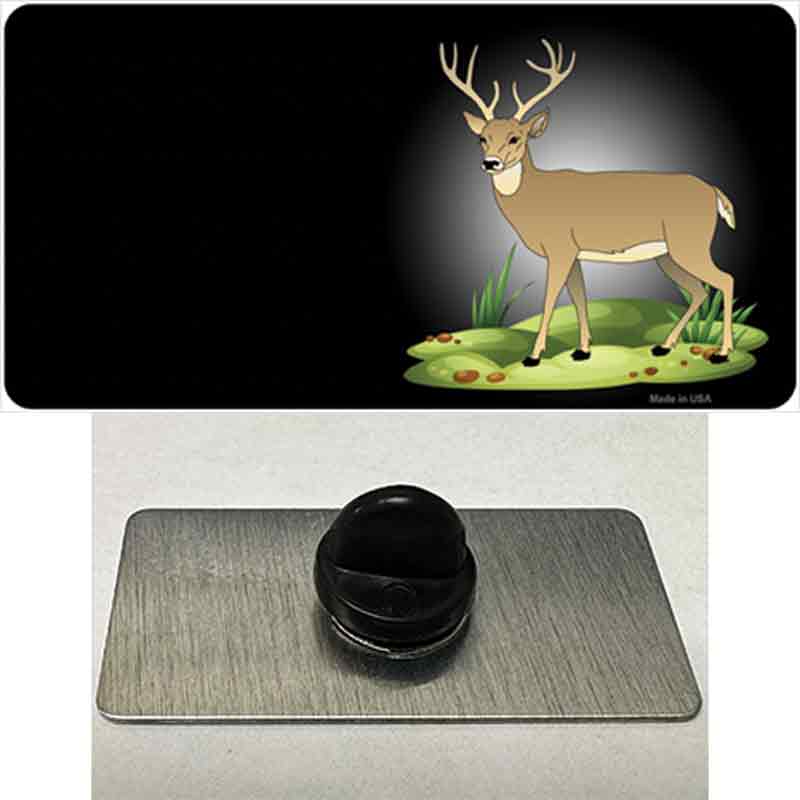 PIN-LP-7875 1.5 x 0.75 in. Deer Offset Novelty Rectangle Metal Hat Pin