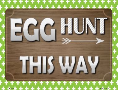 P-1479 Egg Hunt This Way Metal Novelty Parking Sign -  Smart Blonde