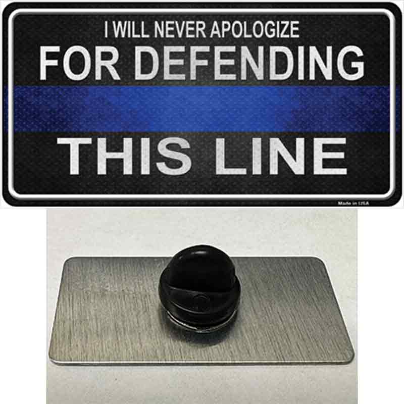 PIN-LP-8026 1.5 x 0.75 in. I Will Never Apologize Novelty Rectangle Metal Hat Pin