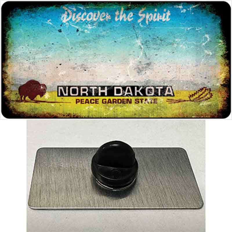 PIN-LP-8151 1.5 x 0.75 in. North Dakota Rusty Blank Novelty Rectangle Metal Hat Pin