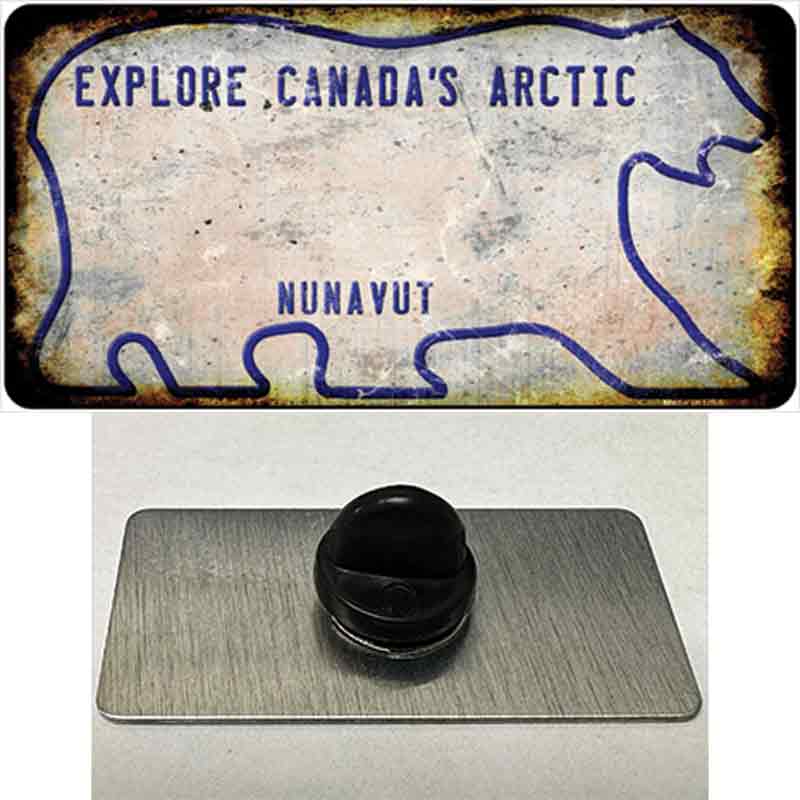 PIN-LP-8182 1.5 x 0.75 in. Nunavut Rusty Blank Novelty Rectangle Metal Hat Pin