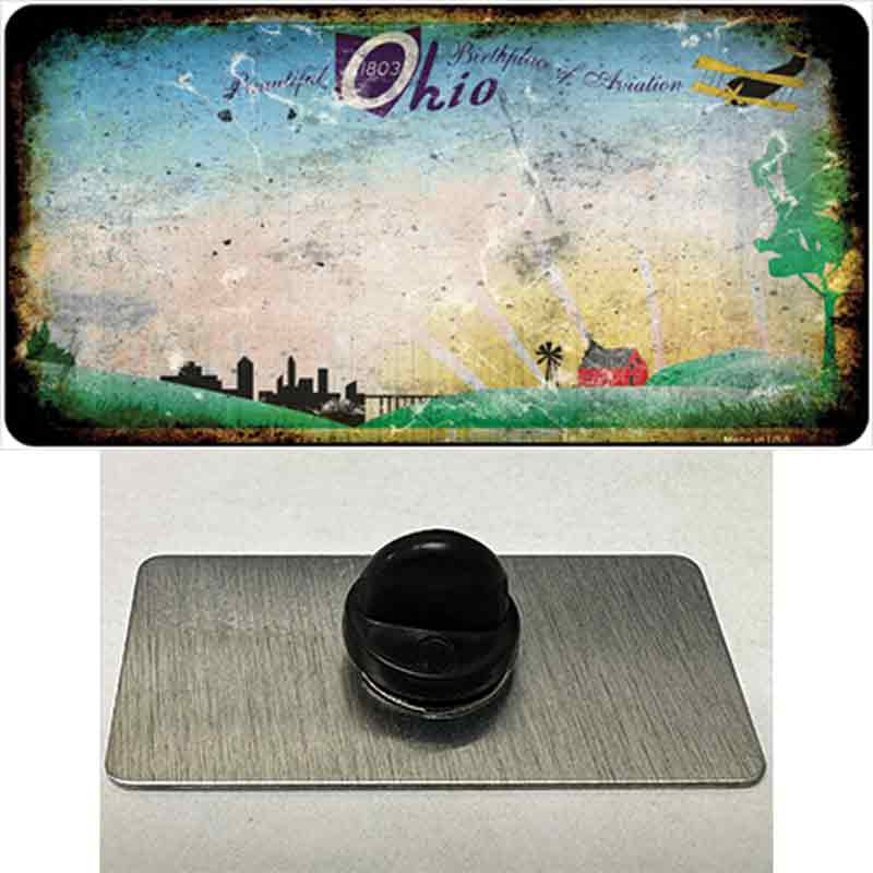 PIN-LP-8193 1.5 x 0.75 in. Beautiful Ohio Rusty Blank Novelty Rectangle Metal Hat Pin