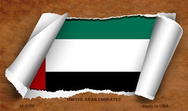 M-9309 United Arab Emirates Flag Scroll Novelty Metal Magnet