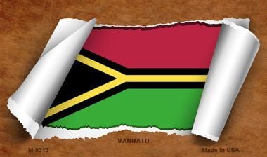 M-9313 Vanuata Flag Scroll Novelty Metal Magnet