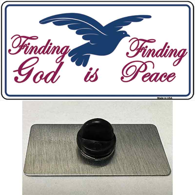 PIN-LP-849 1.5 x 0.75 in. Finding God Finding Peace Novelty Rectangle Metal Hat Pin