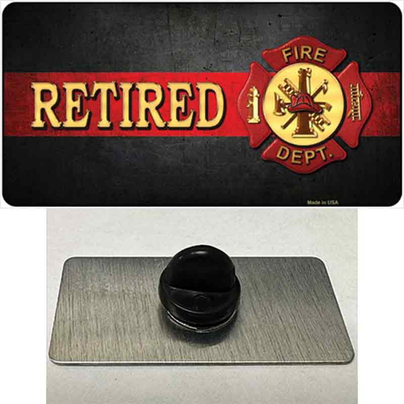 PIN-LP-8539 1.5 x 0.75 in. Retired Fire Thin Red Line Novelty Rectangle Metal Hat Pin