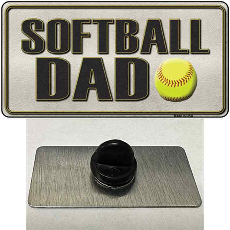 PIN-LP-8562 1.5 x 0.75 in. Softball Dad Novelty Rectangle Metal Hat Pin
