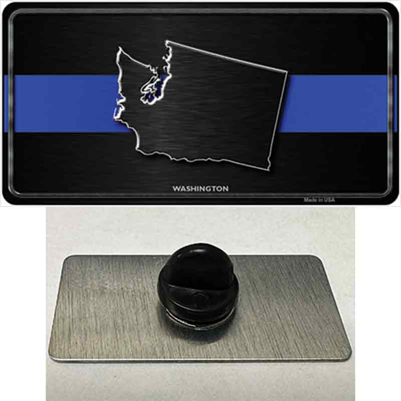 PIN-LP-8929 1.5 x 0.75 in. Washington Thin Blue Line Novelty Rectangle Metal Hat Pin