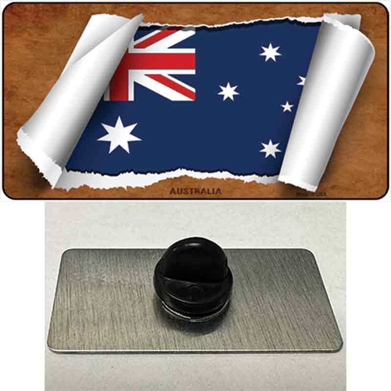 PIN-LP-9064 1.5 x 0.75 in. Australia Flag Scroll Novelty Rectangle Metal Hat Pin
