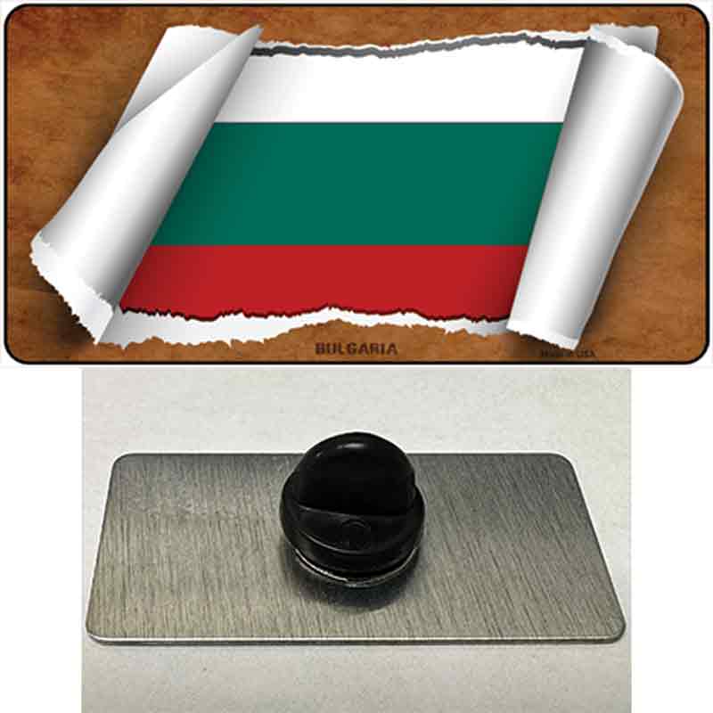 PIN-LP-9145 1.5 x 0.75 in. Bulgaria Flag Scroll Novelty Rectangle Metal Hat Pin