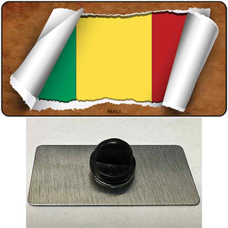 PIN-LP-9232 1.5 x 0.75 in. Mali Flag Scroll Novelty Rectangle Metal Hat Pin