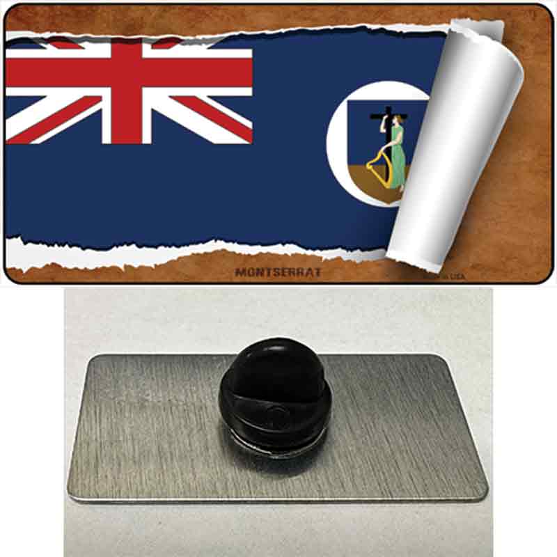 PIN-LP-9240 1.5 x 0.75 in. Montserrat Flag Scroll Novelty Rectangle Metal Hat Pin