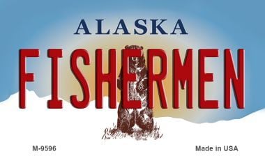 SMART BLONDE Fisherman Alaska State Novelty Metal Magnet M-9596