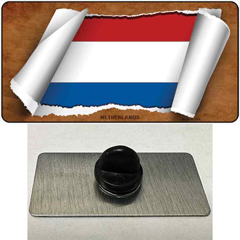 PIN-LP-9248 1.5 x 0.75 in. Netherlands Flag Scroll Novelty Rectangle Metal Hat Pin