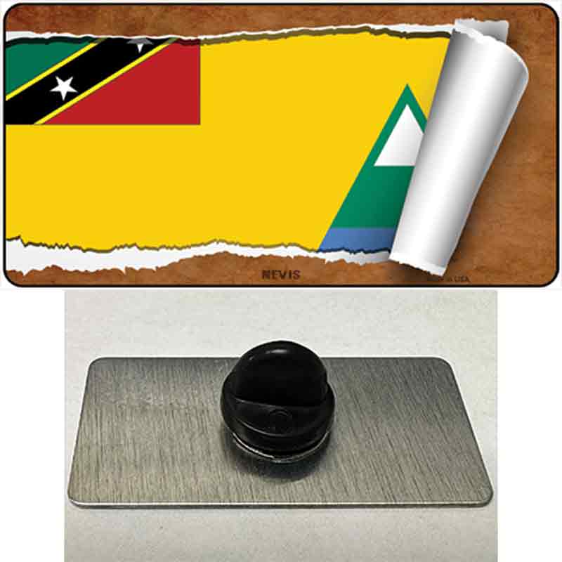 PIN-LP-9250 1.5 x 0.75 in. Nevis Flag Scroll Novelty Rectangle Metal Hat Pin