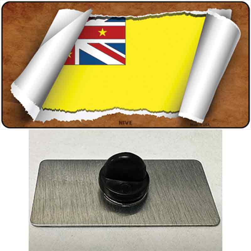 PIN-LP-9252 1.5 x 0.75 in. Nive Flag Scroll Novelty Rectangle Metal Hat Pin