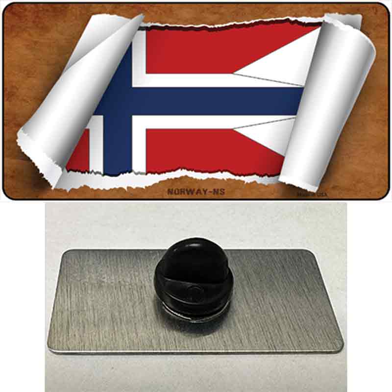 PIN-LP-9257 1.5 x 0.75 in. Norway-NS Flag Scroll Novelty Rectangle Metal Hat Pin