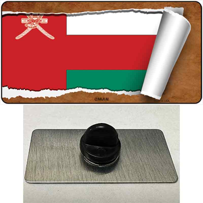 PIN-LP-9259 1.5 x 0.75 in. Oman Flag Scroll Novelty Rectangle Metal Hat Pin