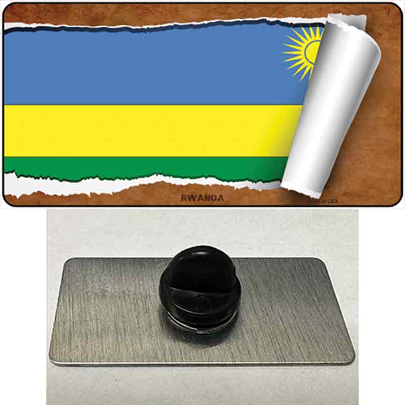 PIN-LP-9271 1.5 x 0.75 in. Rwanda Flag Scroll Novelty Rectangle Metal Hat Pin