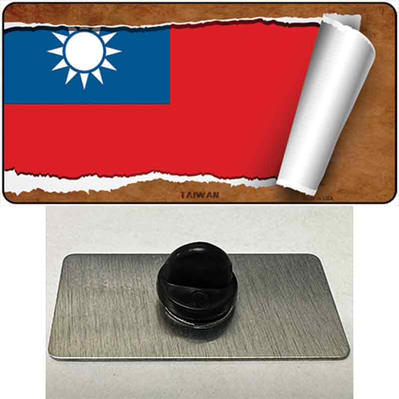 PIN-LP-9297 1.5 x 0.75 in. Taiwan Flag Scroll Novelty Rectangle Metal Hat Pin