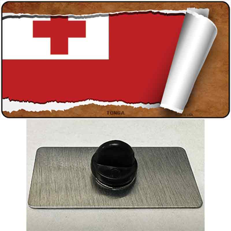 PIN-LP-9301 1.5 x 0.75 in. Tonga Flag Scroll Novelty Rectangle Metal Hat Pin