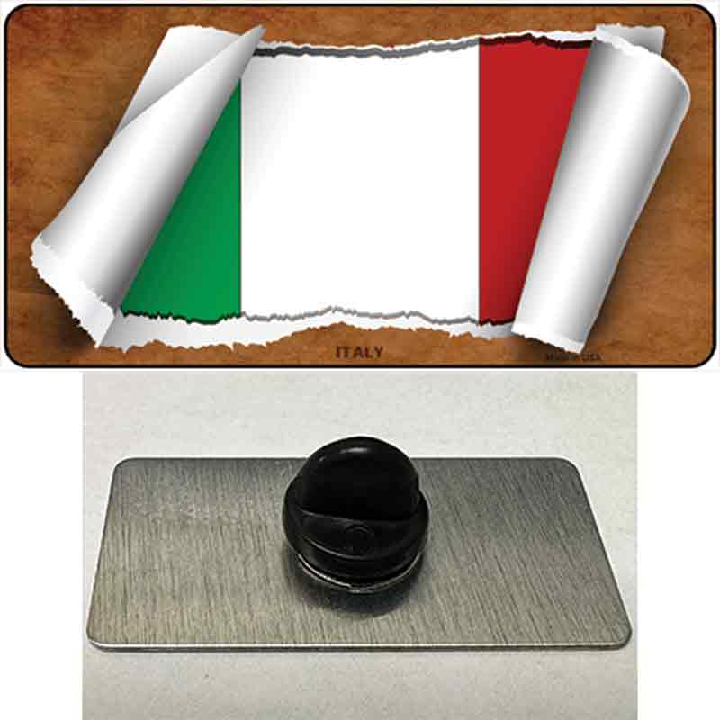 PIN-LP-9330 1.5 x 0.75 in. Italy Flag Scroll Novelty Rectangle Metal Hat Pin