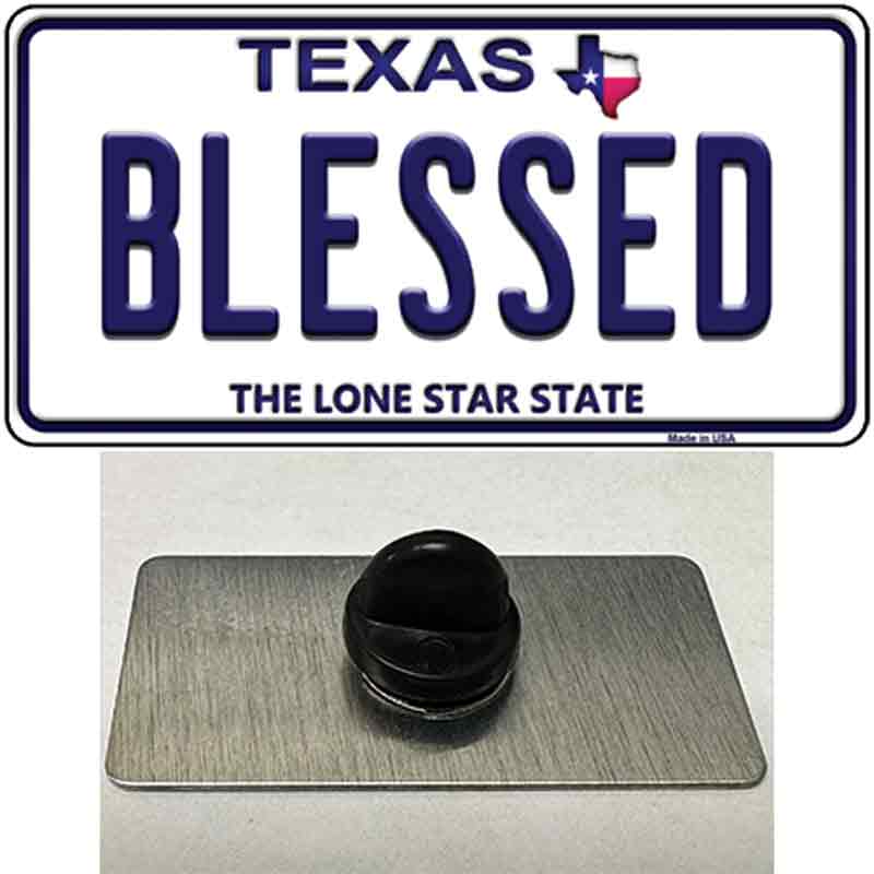 PIN-LP-9402 1.5 x 0.75 in. Blessed Texas Novelty Rectangle Metal Hat Pin