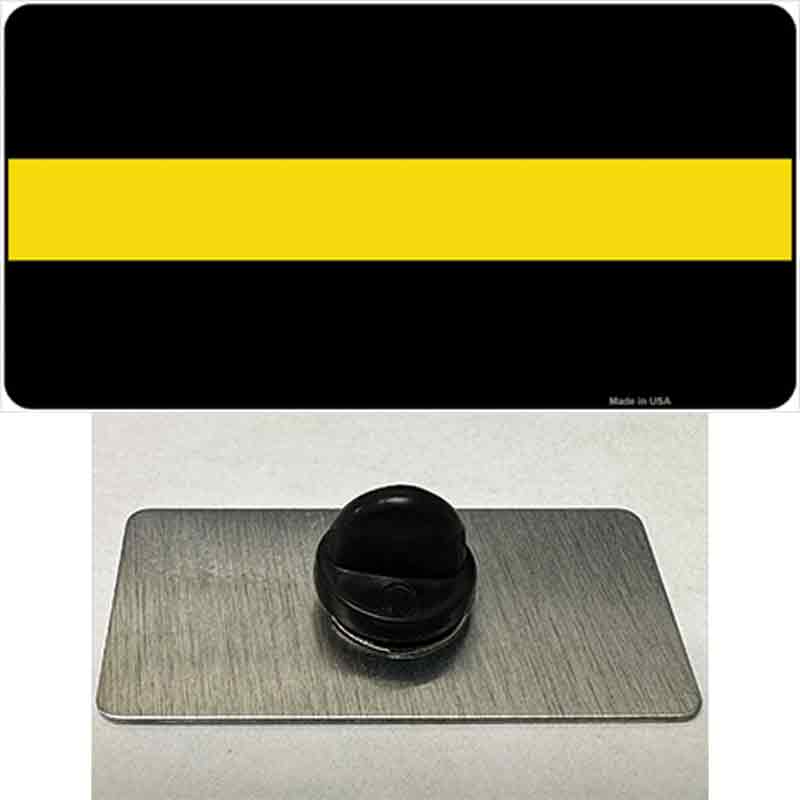 PIN-LP-9411 1.5 x 0.75 in. Thin Yellow Line Novelty Rectangle Metal Hat Pin
