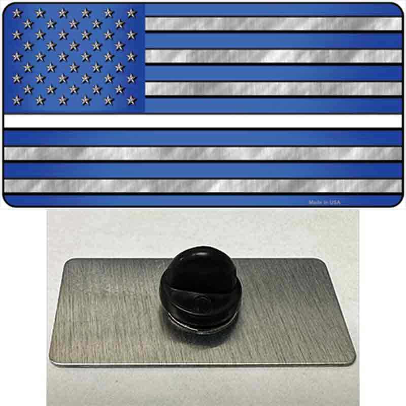 PIN-LP-9422 1.5 x 0.75 in. Blue American Flag Thin White Line Novelty Rectangle Metal Hat Pin