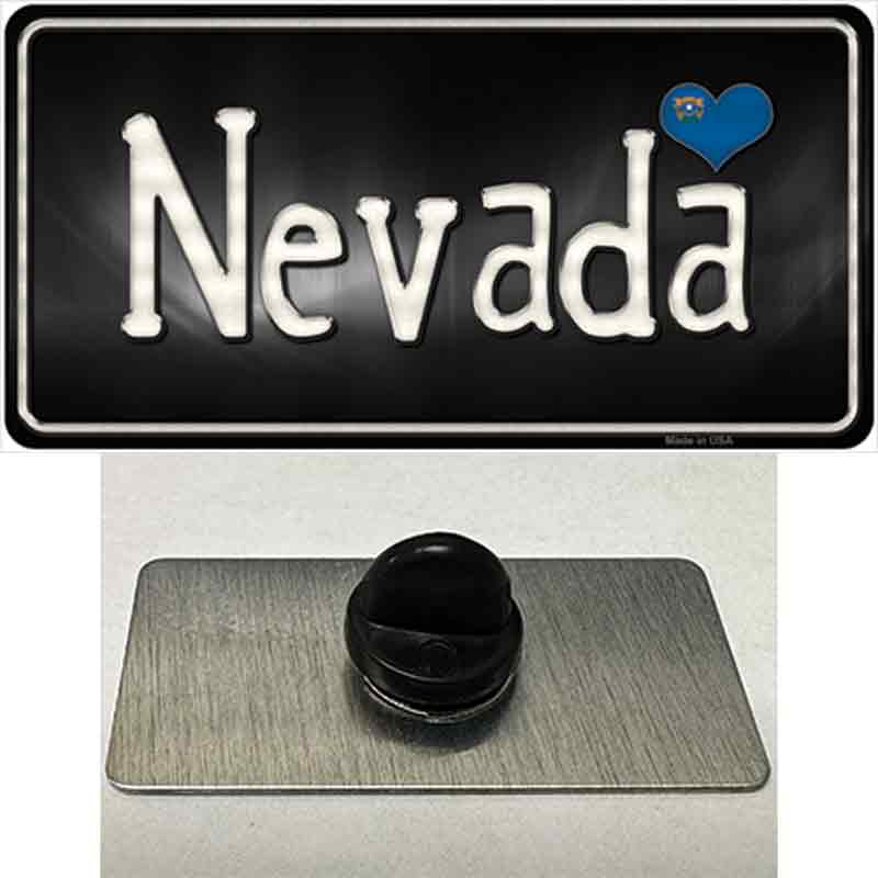 PIN-LP-9466 1.5 x 0.75 in. Nevada Flag Script Novelty Rectangle Metal Hat Pin