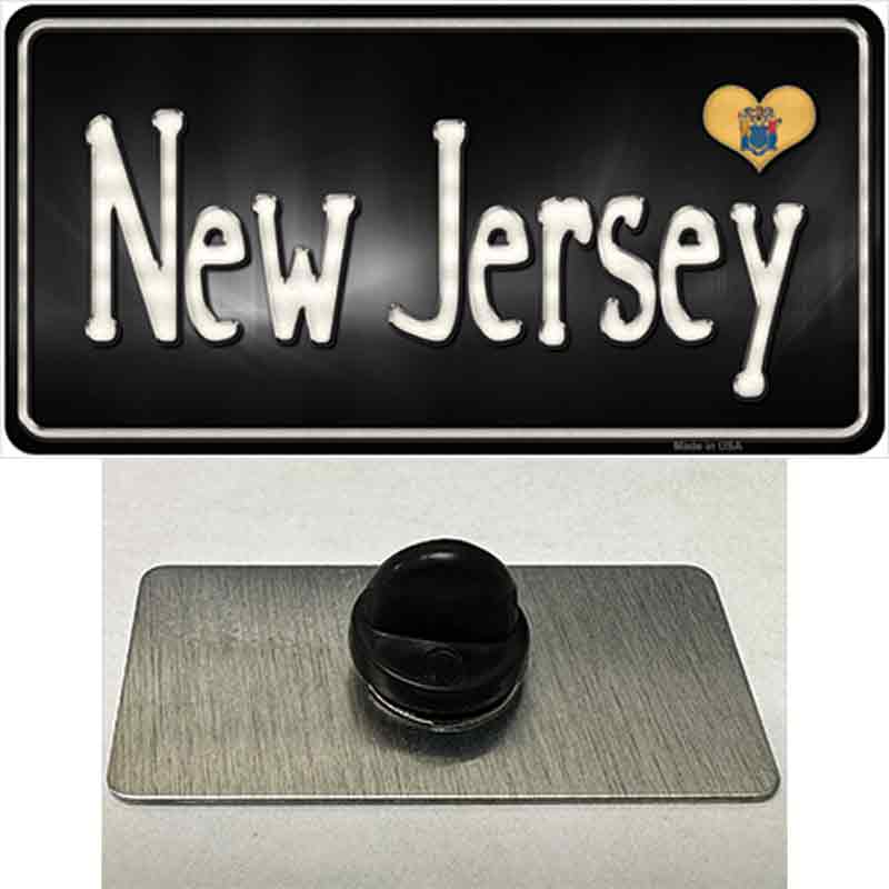 PIN-LP-9468 1.5 x 0.75 in. Jersey Flag Script Novelty Rectangle Metal Hat Pin