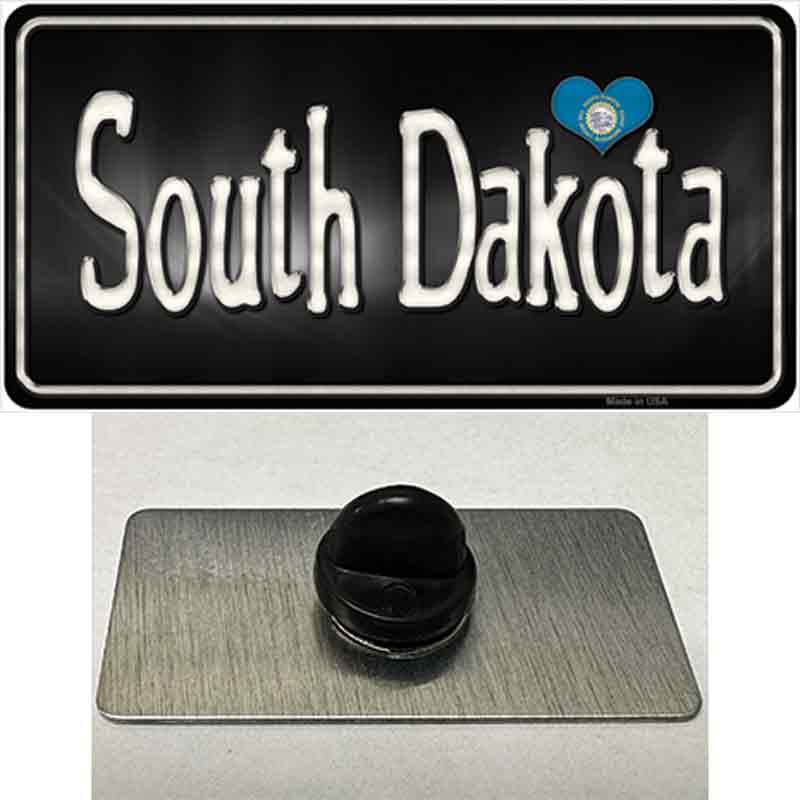 PIN-LP-9479 1.5 x 0.75 in. South Dakota Flag Script Novelty Rectangle Metal Hat Pin